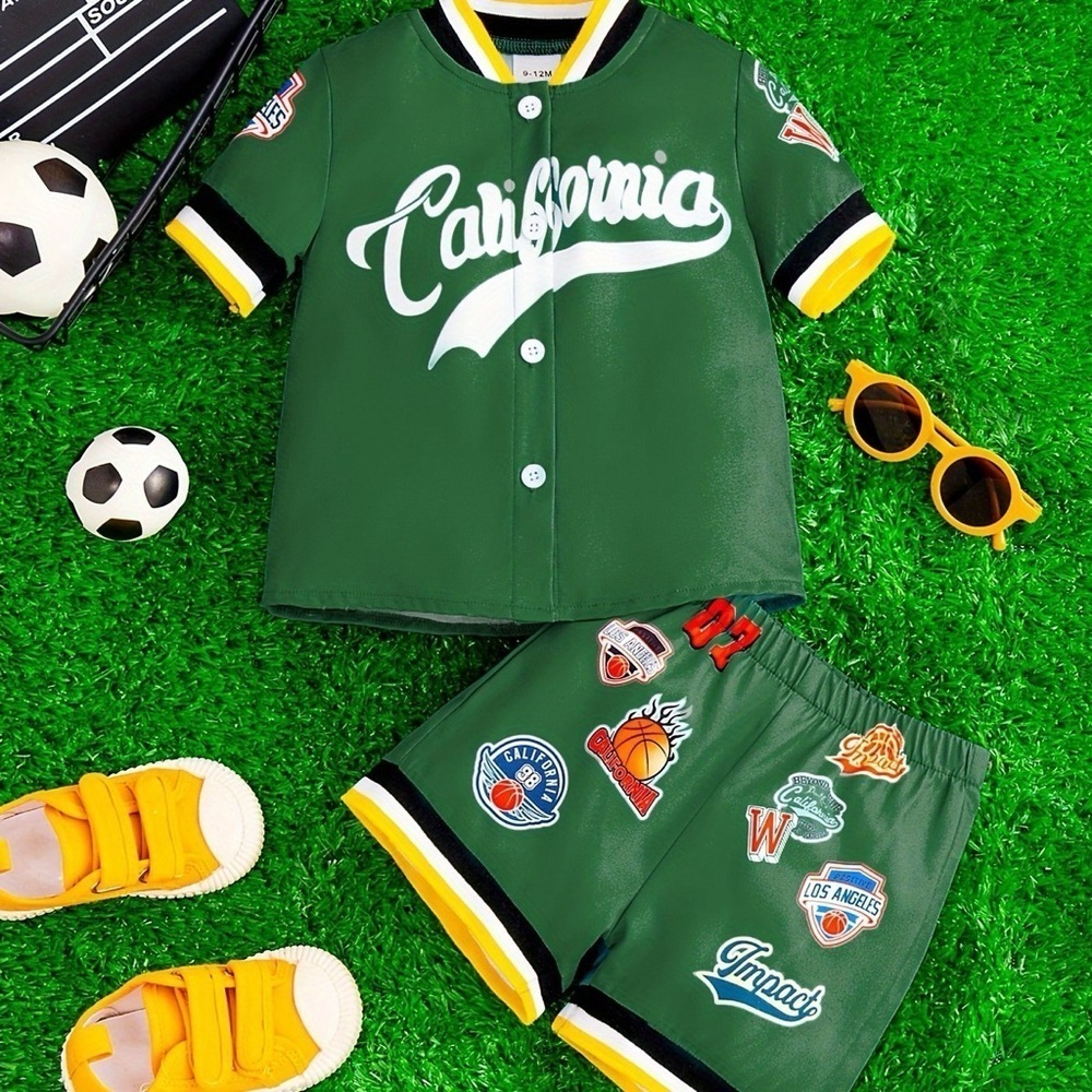 California Green Kids Shirt Shorts Set